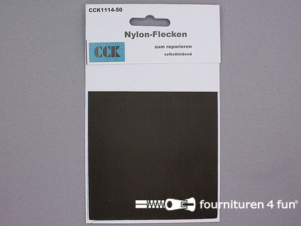 Zelfklevend nylon reparatiedoek - 10x20cm - donker bruin