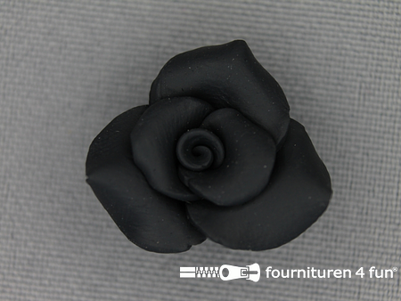 Bloemen knoop 21mm roosje zwart