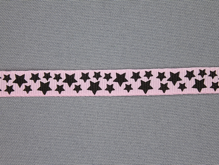 Deco lint sterren 10mm roze