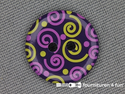 Kinder knoop 18mm krul paars - lila - groen