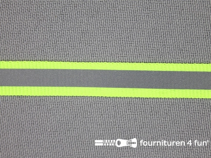 Rol 50 meter reflecterende band 10mm neon geel