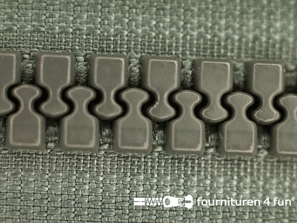 Deelbare bloktand rits 8mm staal grijs