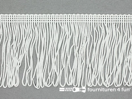 Kaart 25 meter Charleston franje - 70mm - wit
