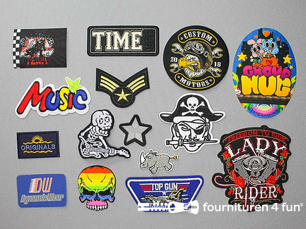 Collectie strijkapplicaties - 15 delige set - opstrijkbare patches