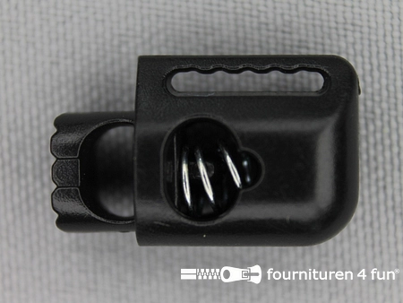 Koordstopper - 21mm - cilinder - met extra band doorvoer - zwart