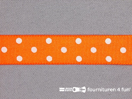Bolletjes lint 15mm neon oranje
