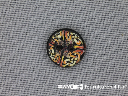 Ibiza knoop 13mm bruin - zwart - geel