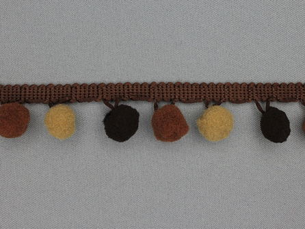 Bolletjesband 30mm multicolor bruin
