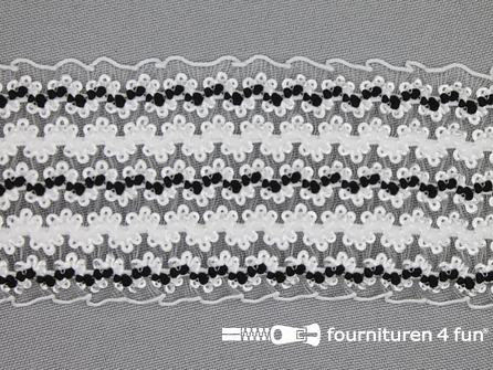 Design elastiek 50mm zwart wit transparant