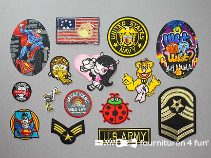 Collectie strijkapplicaties - 15 delige set - opstrijkbare patches