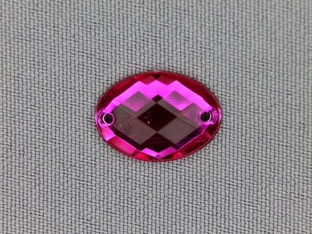 10 stuks Strass stenen ovaal 18x13mm fuchsia roze