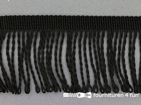 Nylon franje - 60mm - zwart