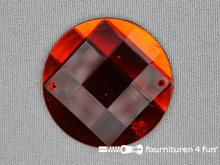 5 stuks Strass stenen rond 35mm rood