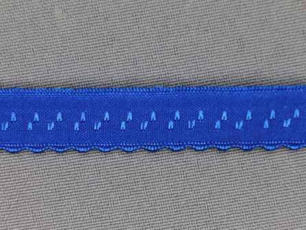 Luxe elastische biasband 12mm kobalt blauw