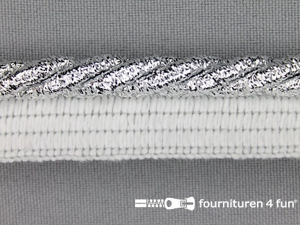 Rol 20 meter gedraaid paspelband 18mm zilver
