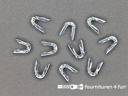 Baleinenband kapjes 7mm metaal - 100 stuks