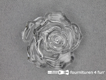 Bloemen knoop - 35mm - roos - transparant