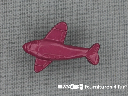 Kinder knoop 25mm vliegtuig - paars