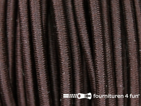 Elastisch koord ca. 3mm donker bruin