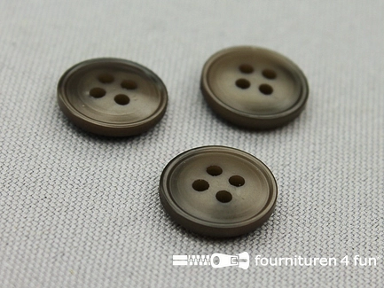 Kunststof design knoop - 14mm - bruin