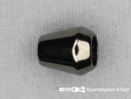 Kunststof koord uiteinde 12x14mm zwart zilver