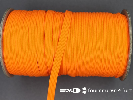 Rol 50 meter gekleurd elastiek - 6mm - neon oranje