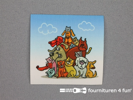 Kids applicatie 58x58mm honden - katten