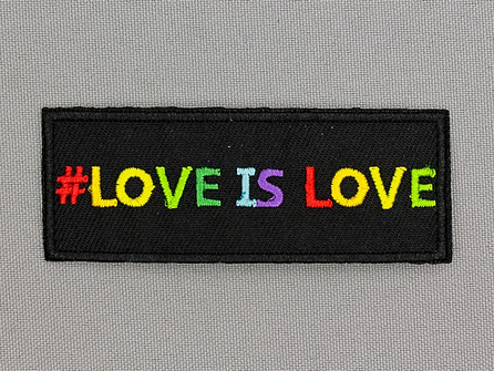Applicatie 79x29mm regenboog #Love is Love