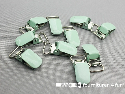 RESTANT 10 stuks Bretelclips - 10mm - mint groen - B-KEUZE