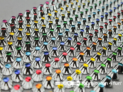 Strass band - Spikes sierband - 95mm - multicolor - zilver
