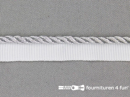 Rol 18 meter gedraaid paspelband 14mm zilver