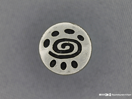 Zilveren knoop 15mm oog