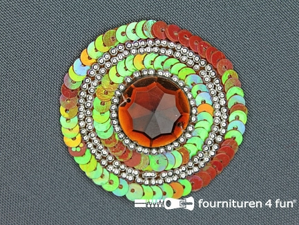 Broche 52mm brique bruin