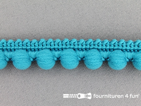 Bolletjesband - 15mm - aqua blauw