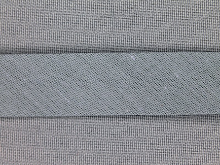 Rol 25 meter katoenen biasband 18mm khaki grijs