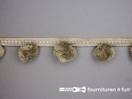 Sierband met pompons - 50mm - lever beige