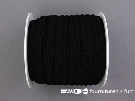 Rol/kaart 25 meter elastiek - soepel - 8mm - zwart