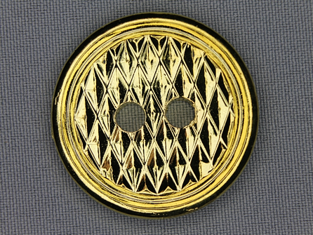 Gouden knoop 38mm - ruitmotief - goud