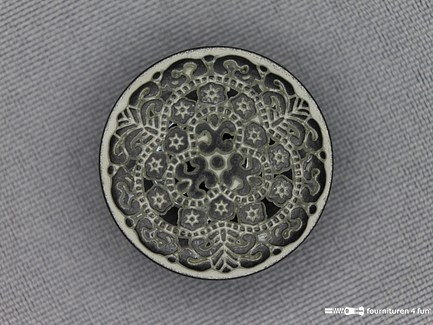 Antique zilveren knoop 25mm barok