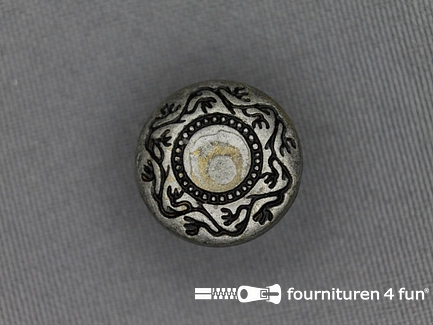Zilveren knoop 18mm floral