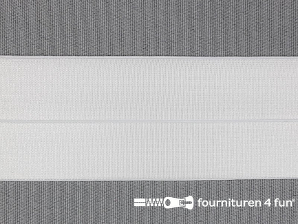 Rol 20 meter elastische biasband - 40mm - wit