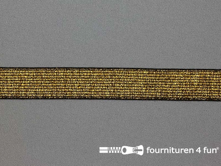 Gekleurd  elastiek 20mm zwart goud