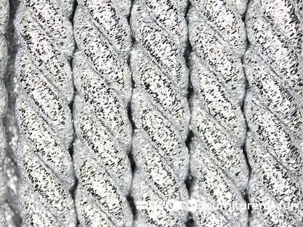 Metallic koord 12mm glans zilver 
