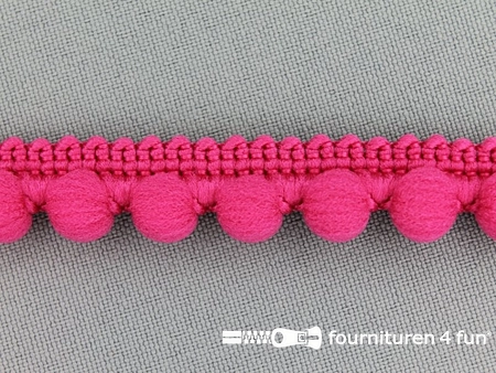 Kaart 25 meter bolletjesband - 15mm - fuchsia roze