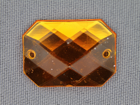 5 stuks Strass stenen rechthoek 25x18mm goud geel