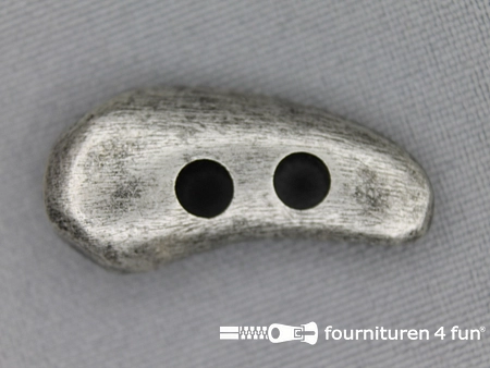 Houtje touwtje knoop 32mm zilver