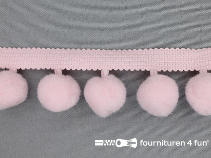 COUPON 5,55 meter (4 stukken, 1,8 + 1,8 + 0,95 + 1 meter) Bolletjesband - 40mm - licht roze