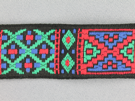 Indianenband 26mm rood - groen - blauw