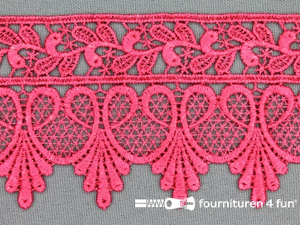 Nylon broderie 75mm fuchsia roze