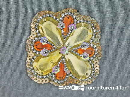 Broche 50mm goud - bruin